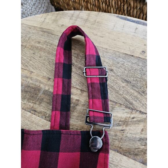 Hot Topic Red Black Buffalo Plaid Buckle Strap Dress Size XL Grunge - Picture 8 of 9